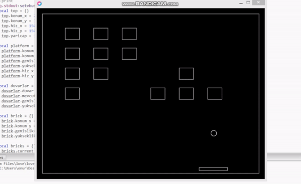 “Lua code implementing a PI controller in LÖVE, showing proportional and integral terms used to automatically move the paddle toward the ball.”
